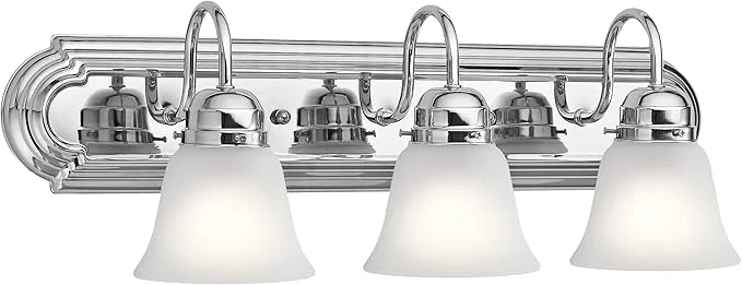 Breathable Kichler 24 3-Light Vanity Bath Light in Chrome Modern Bathroom Light Verified