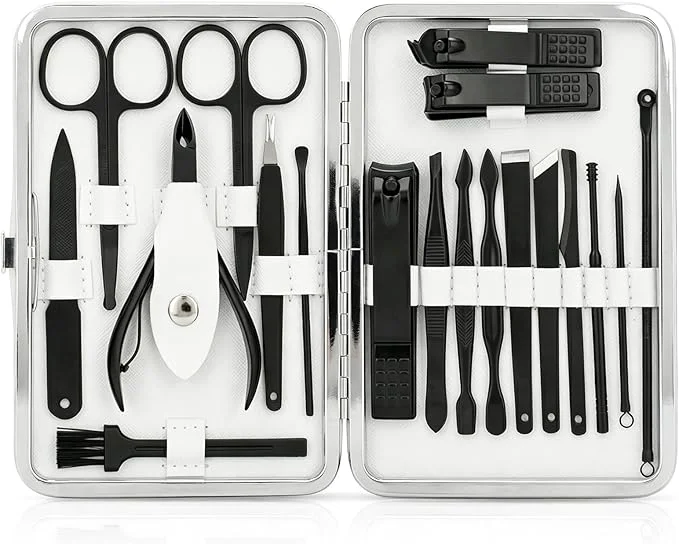 Pure Manicure Set Jubolion 19pcs Stainless Steel Professional Nail Clippers Specialty