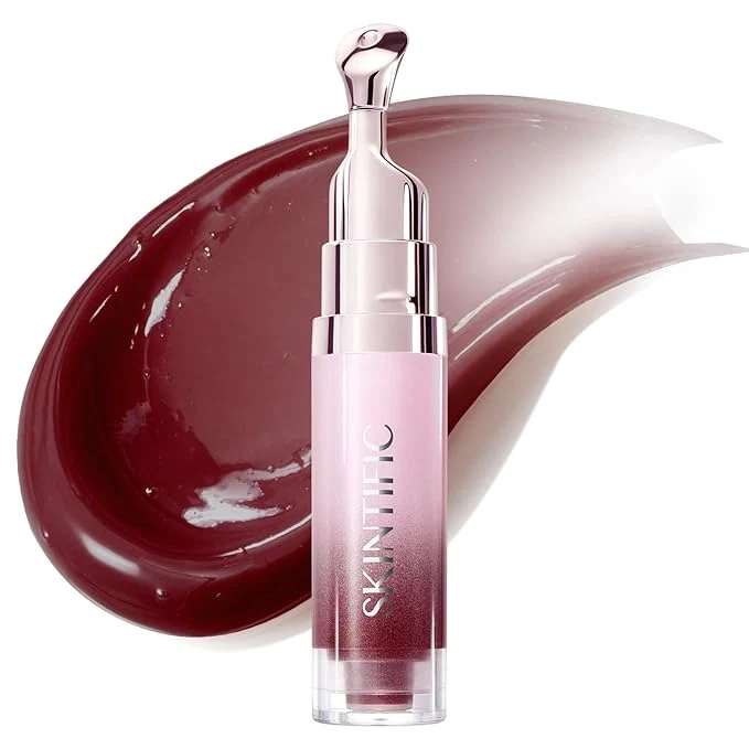 Reusable SKINTIFIC Peptide Brightening Lip Serum Hydrating Plumping Tinted Lip Gloss Convenient