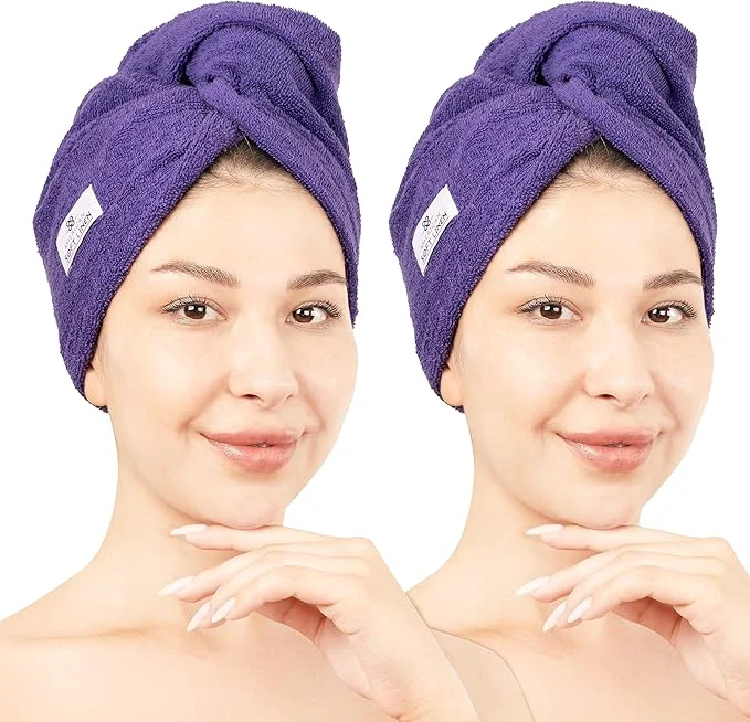 Prestigious American Soft Linen Cotton Hair Towel Cap and Wrap Fashionable