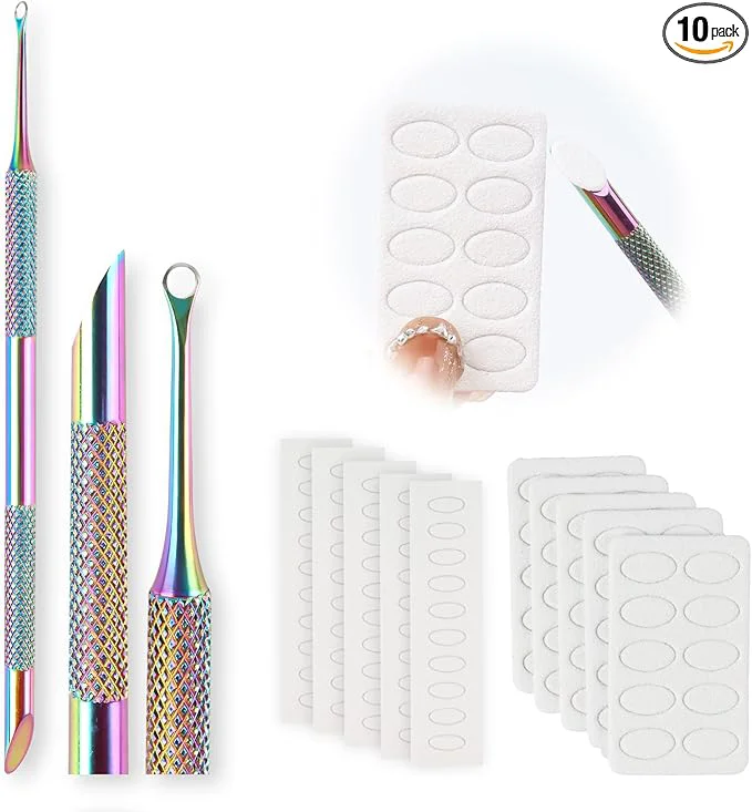 Enhanced Pre-Treatment Cuticle Pusher ASTONFOG Dual Ended Cuticle Remover Russian Prep Trendy