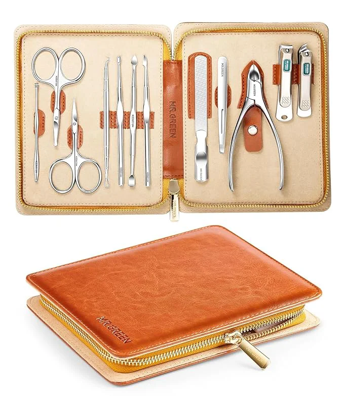 Stylish MR.GREEN 12-in-1 Manicure Pedicure Set – Professional German Stainless Steel Exclusive
