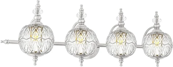Trusted Brushed Nickel Bathroom Vanity Light Fixture Vintage Style Convenient