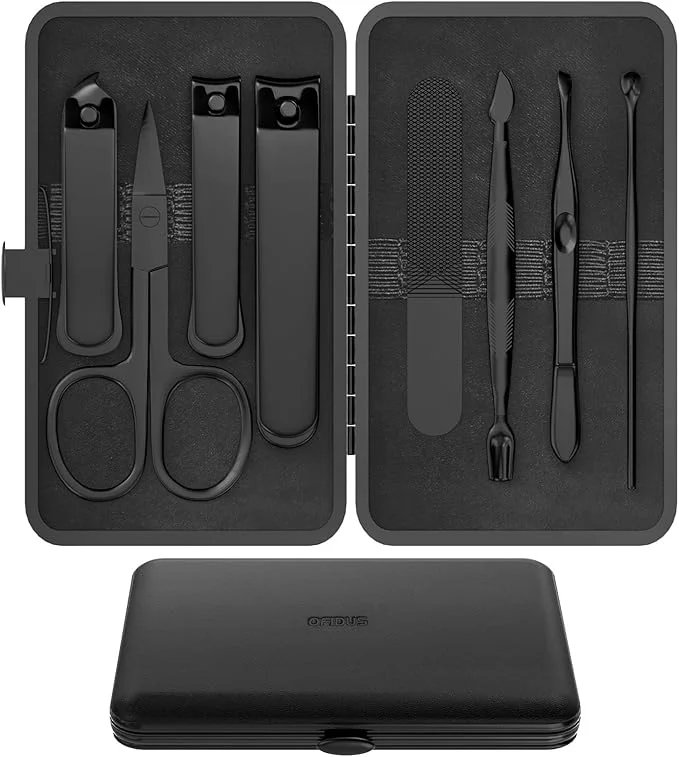 Soft Precision 8 Pieces Men s Nail Grooming Travel Kit Stainless Steel Manicure Set Sophisticated