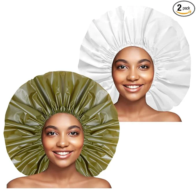 Innovative Extra Large Shower Cap 2 PCS Waterproof Shower Caps Recyclable