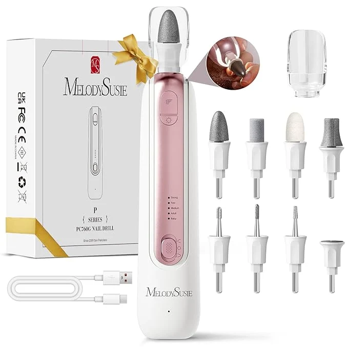 Sophisticated MelodySusie Cordless Pedicure Manicure Nail Drill Kit PC760G Easy-to-Use