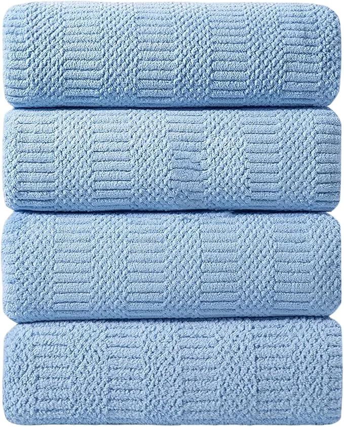 Soft Ycosy 4 Pack Extra Large Microfiber Bath Towels Set 35×70 inches Less Lint Natural