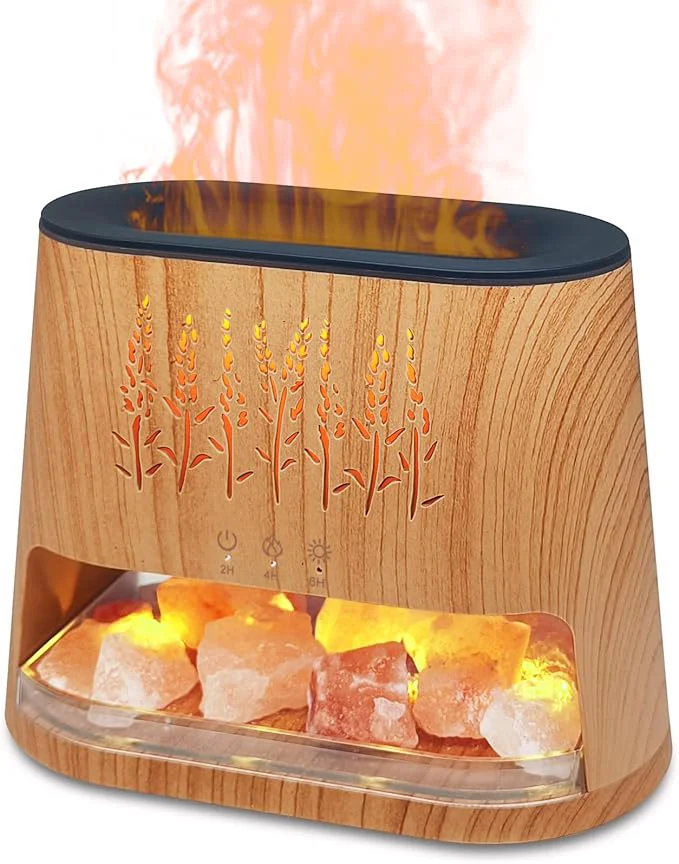Clean Fireplace Flame Diffuser Himalayan Salt Lamp 8 Colors Aromatherapy Diffuser Quality