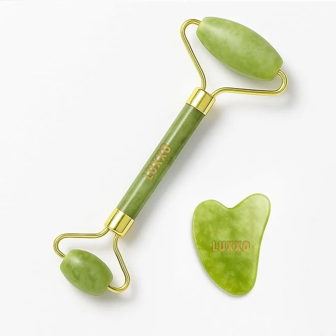 Luxury Natural Facial Massage Roller Jade Roller Gua Sha Set Specialty