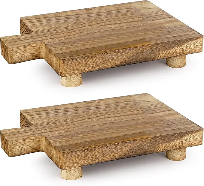 Selected 2 Pcs Handmade Wooden Tray Practical Bathroom and Kitchen Decoration Official