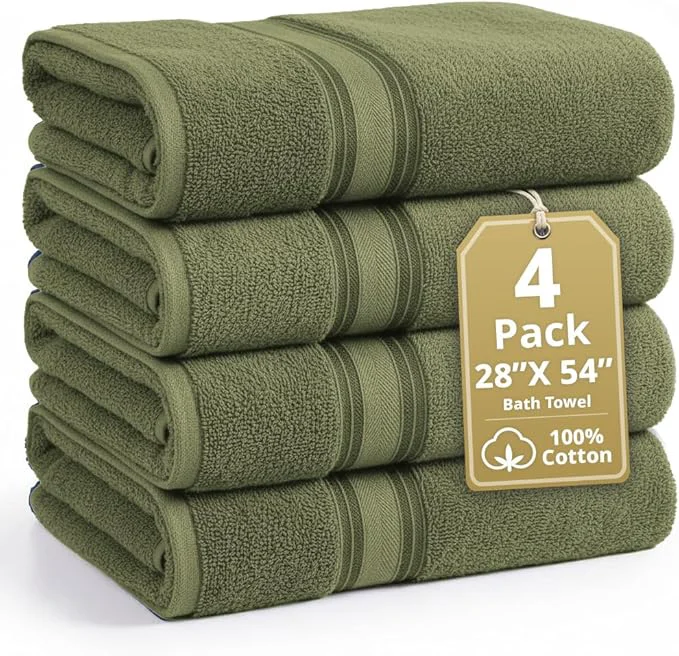 User-Friendly Lane Linen Cotton 4 Pack Bath Towels High-Quality