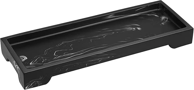 Premium Luxspire Resin Vanity Tray Bathroom Tray Toilet Tank Storage Tray 11 x 4 inch Flexible