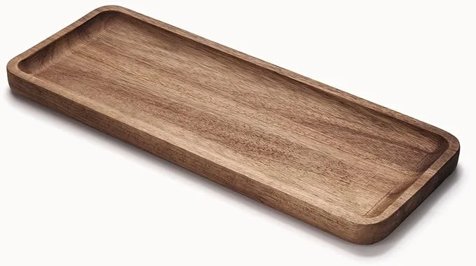 Exclusive Bathroom Vanity Tray Acacia Wood Counter Tray Toilet Tank Tray Appetizer Original Design