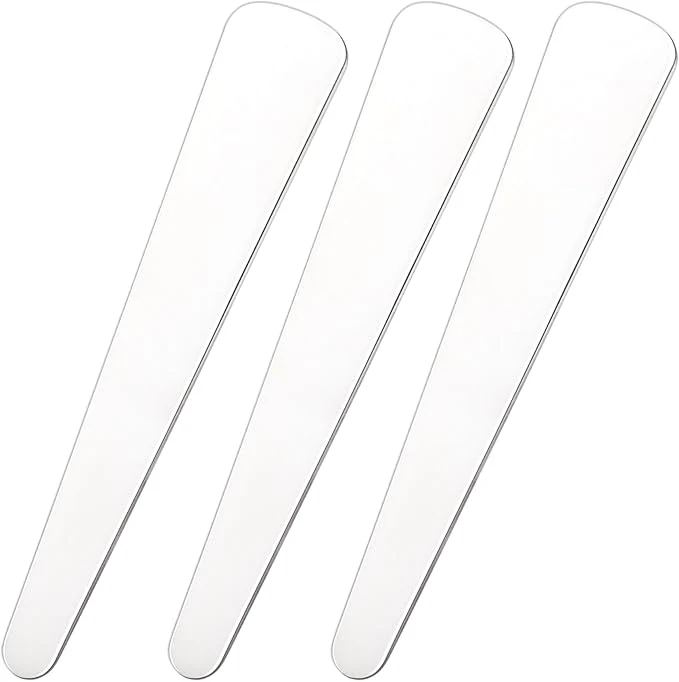 Enhanced Pndeyo 3pcs Mini Stainless Steel Makeup Spatula Reusable Cosmetic Cream Practical