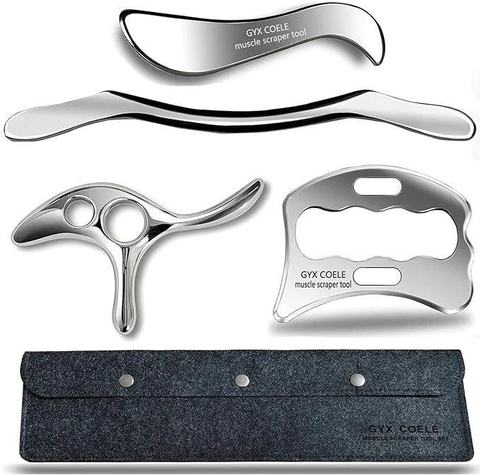 Modern 4 in 1 Muscle Scraper Tool Set Stainless Steel IASTM Scraping Tools Proven