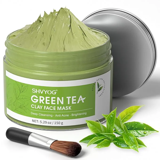Optimized SHVYOG Green Tea Face Mask Antioxidant Green Tea Clay Mask Quality