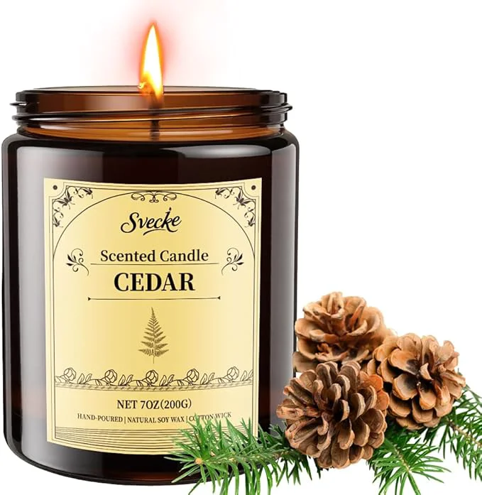 Fashionable Cedar Scented Candles 7oz Soy Wax Candle Long Lasting Aromatherapy Jar Candle World-Class
