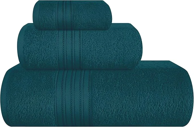 Clean BOUTIQUO Ultra Soft 3 Pack Cotton Towel Set Contains a Bath Towels 28×55 inch Easy-to-Use