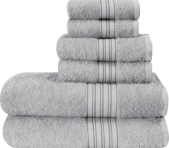 High-Performance BOUTIQUO 6 Pack Cotton Towel Set Contains 2 Bath Towels 28×55 inch 2 Hand Reusable
