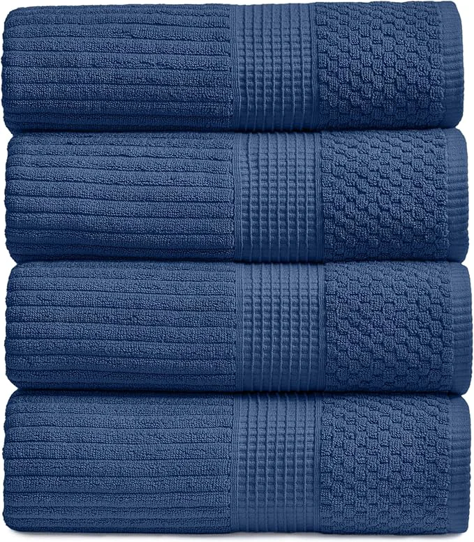 Modern Springtree Home Cotton Bath Towel Set of 4 Super Soft Absorbent Next-Generation