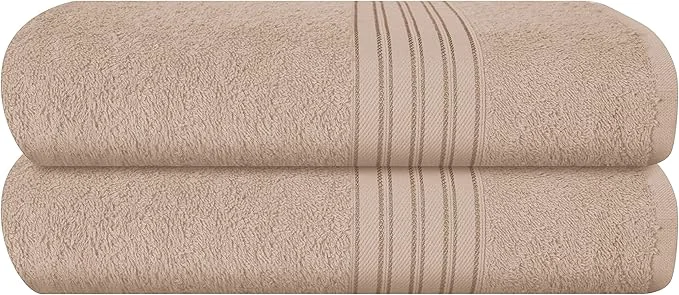 Genuine BOUTIQUO Cotton 2 Pack Bath Towel Set 28×55 inches Eco-Friendly Large Selected