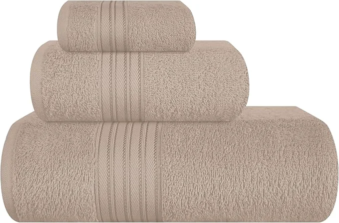 Crafted BOUTIQUO Ultra Soft 3 Pack Cotton Towel Set Contains a Bath Towels 28×55 inch Efficient