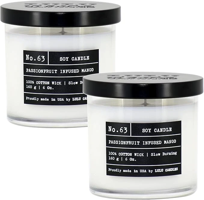 Unique Lulu Candles Passionfruit Infused Mango Luxury Scented Soy Jar Candle Modern