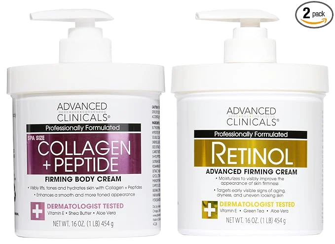 Traditional Advanced Clinicals Retinol Cream Collagen Peptides Body Moisturizer Face Clean