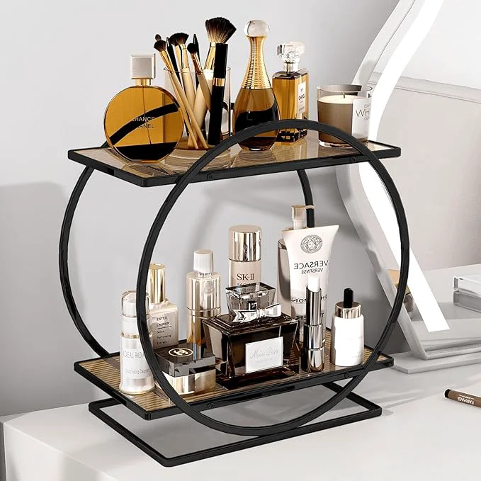 Effective Perfume Organizer for Dresser 2 Tier Vanity Makeup Organizer Bathroom Recyclable