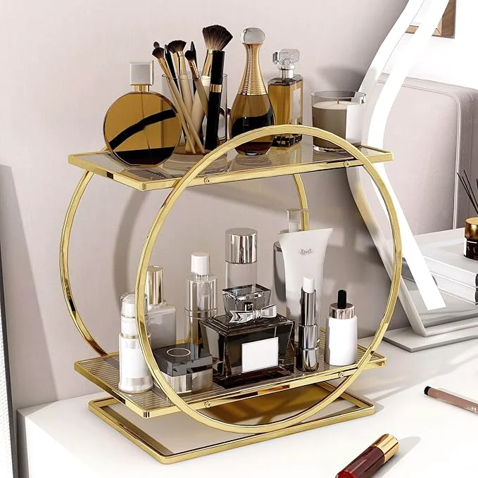 Powerful Perfume Organizer for Dresser 2 Tier Bathroom Counter Organizers and Storage Soft