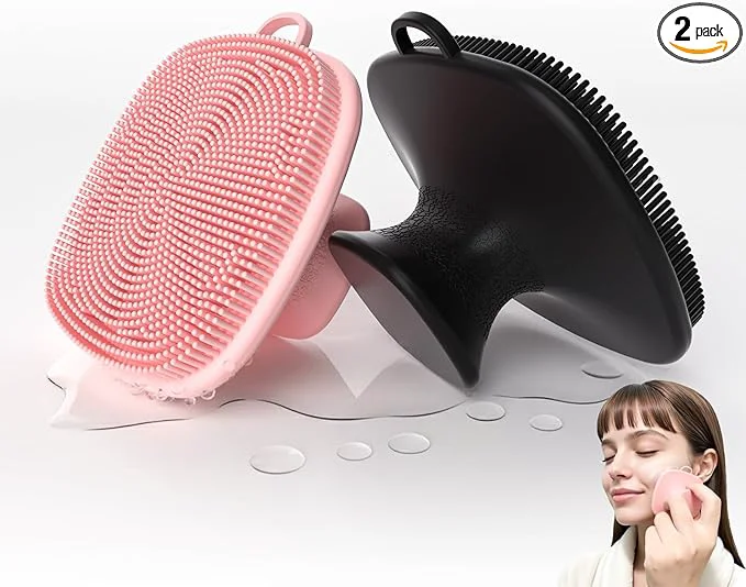 Consistent 2 Pack Face Scrubber Silicone Facial Cleansing Brush Long-Lasting