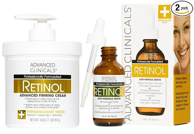 Casual Advanced Clinicals Retinol Body Lotion Retinol Serum 2PC Skincare Set Fast