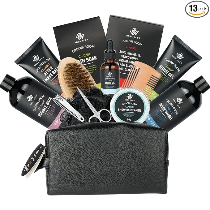 Premium 14 Pcs Bath Body Gift Set for Men Father’s Day Gifts Beard Grooming Powerful