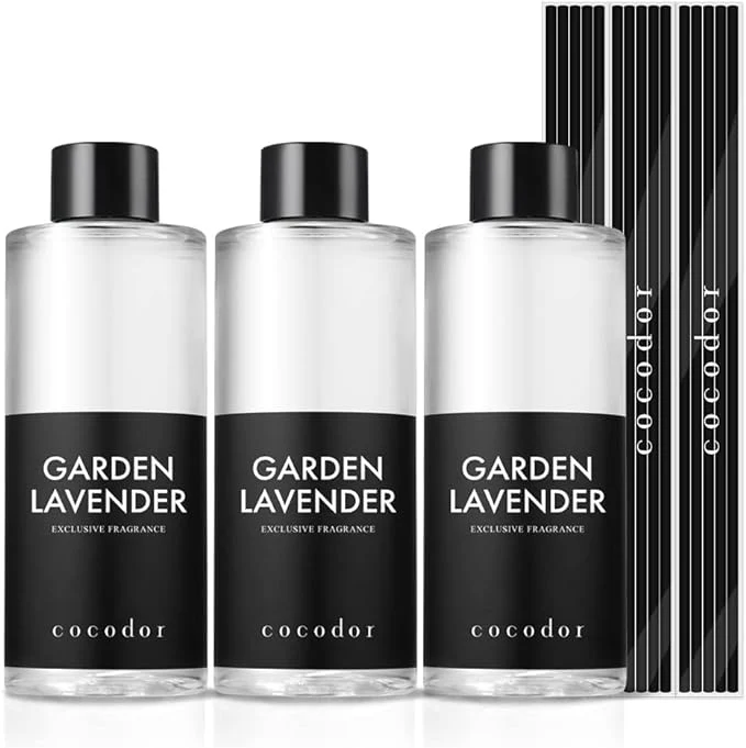 Genuine COCODOR Reed Diffuser Oil Refill Garden Lavender 6.7oz 3 Pack Aroma Therapy Powerful