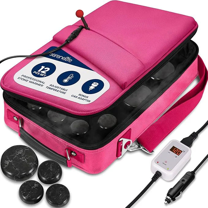 Enhanced SereneLife Portable Massage Stone Warmer Set Long-Lasting