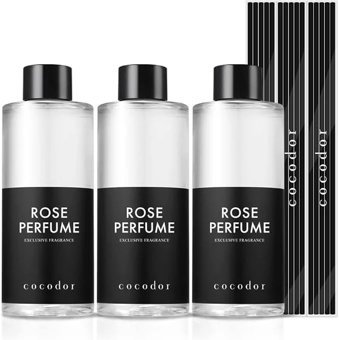 Official COCODOR Reed Diffuser Oil Refill Rose Perfume 6.7oz 3 Pack Aroma Therapy Luxury