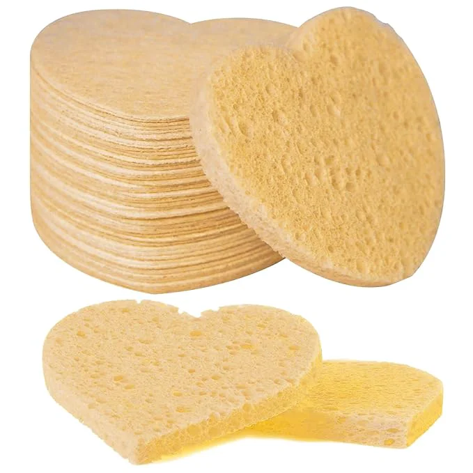 High-Grade 50-Count Facial Sponges Compressed Natural Cellulose Face Sponge Stylish