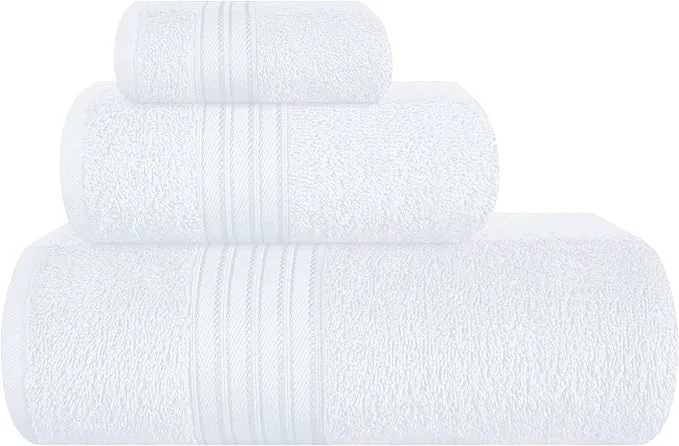 Expertly Made BOUTIQUO Ultra Soft 3 Pack Cotton Towel Set Contains a Bath Towels 28×55 inch Original Design