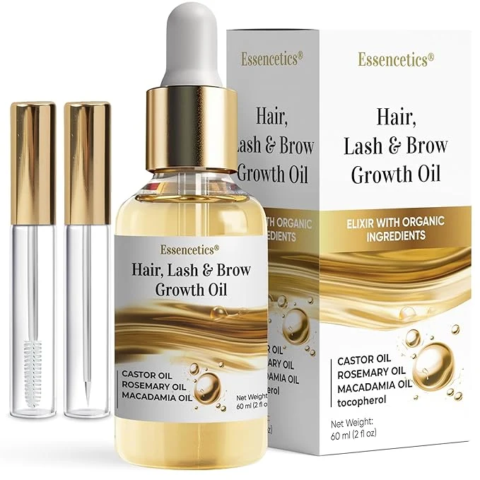 Superior Castor Oil Organic Cold Pressed Unrefined Glass Bottle Eyebrow Eyelash Growth Sophisticated