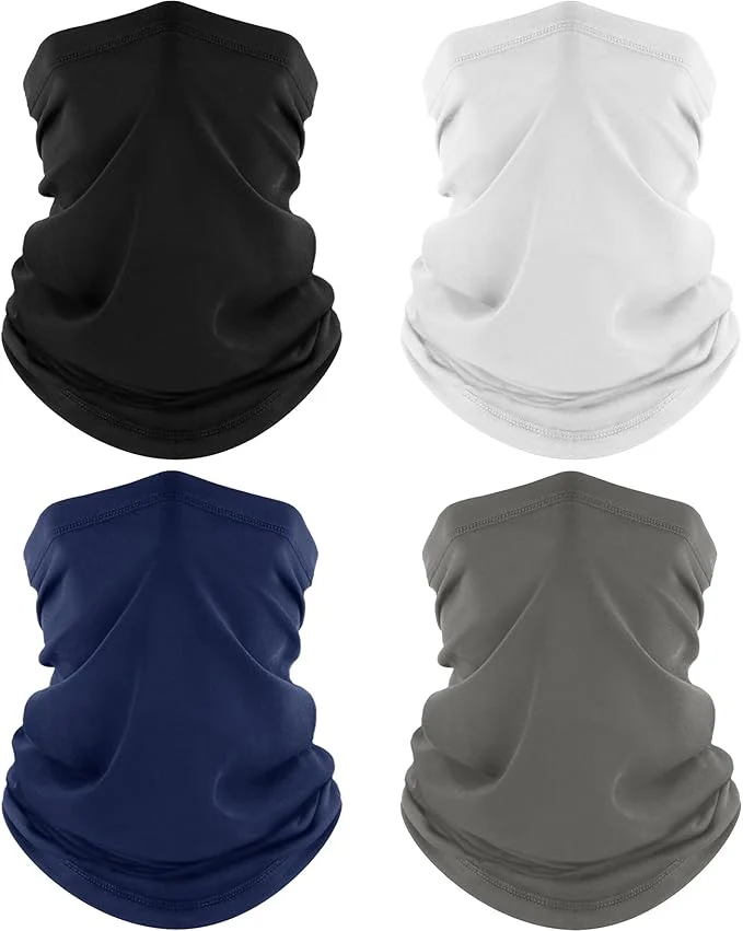 Trendy ROXUN 4 Pack Neck Gaiter Cooling Breathable Face Mask UV Protection Scarf High-Performance