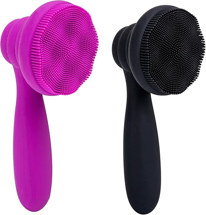 High-Quality 2 PC Silicone Facial Cleansing Brush Facial Scrubber Manual Exfoliating Facial Top-Quality