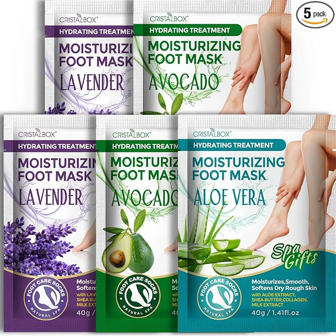 Expertly Made 5 Pack Moisturizing Foot Mask Hydrating Foot Masks Practical