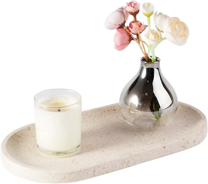 Eco-Friendly Koville Marble Vanity Tray for Decor Natural Bathroom Tray for Bathroom Trendy