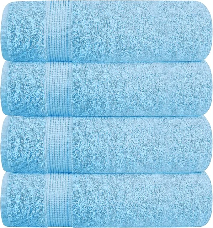 High-End BELZZI Home Ultra Soft 4 Pack Oversized Bath Towel Set 27×54 Cotton Compact Breathable