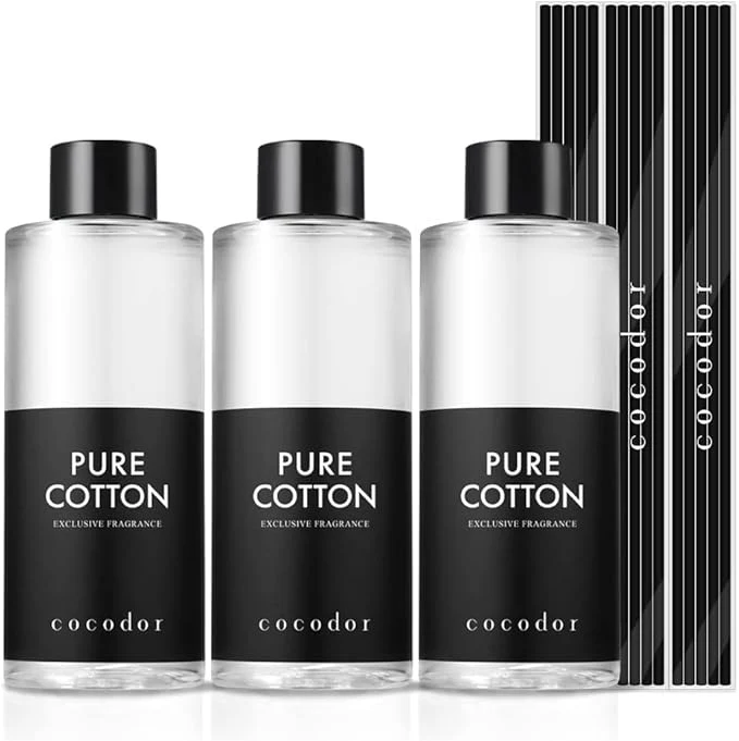 Healthy COCODOR Reed Diffuser Oil Refill Pure Cotton 6.7oz 3 Pack Aroma Therapy Proven