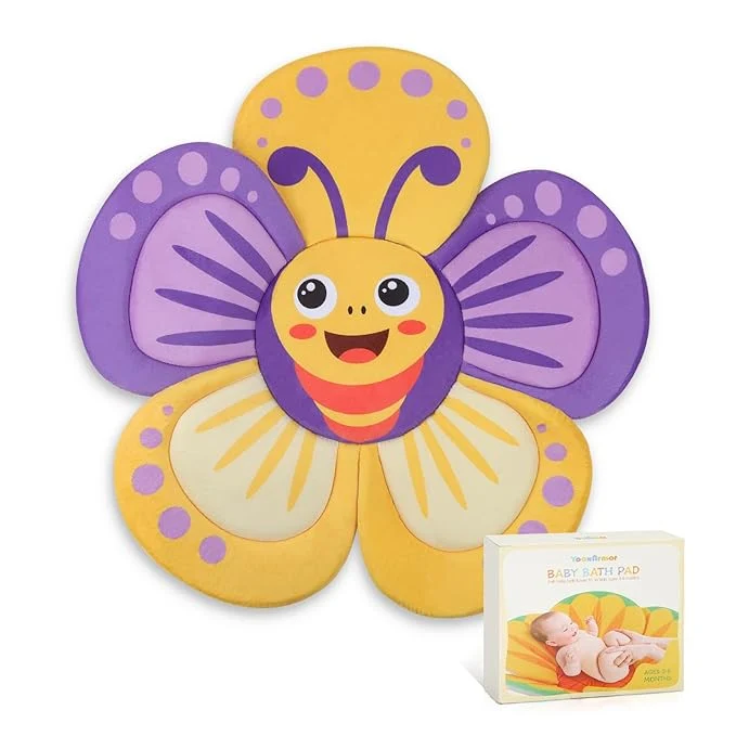 Reusable Flower Baby Bath Pad for Infant Bathtub Sink Flower Mat Tub Little Lotus Minimalist