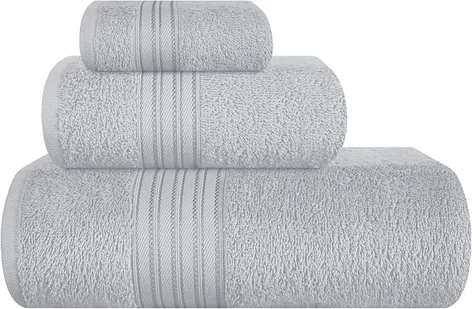 Flexible BOUTIQUO Ultra Soft 3 Pack Cotton Towel Set Contains a Bath Towels 28×55 inch Elegant