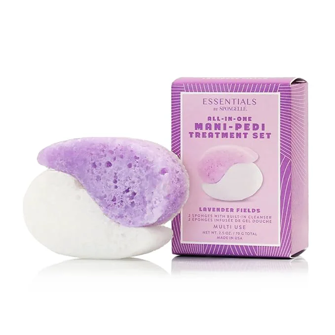 Genuine Spongellé Essentials Lavender Fields Mani Pedi Buffer Exfoliating Foot Nail Classic