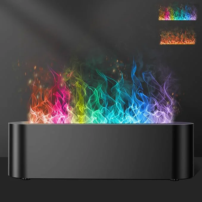 Smart Colorful Flame Fire Diffuser Humidifier 7 Colors Changing Oil Diffuser Stylish