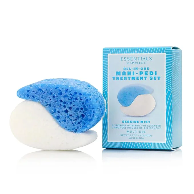 Recyclable Spongellé Essentials Seaside Mist Fields Mani Pedi Buffer Exfoliating Foot Flexible